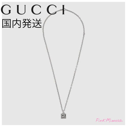 GUCCI 2019 20AW Necklace With Square G Cross In Silver
