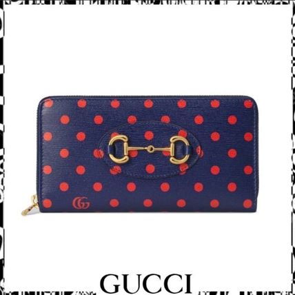 GUCCI 2020 SS Dots Leather Long Wallet Chain Wallet Logo Long Wallets