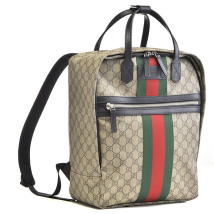 GUCCI Unisex PVC Clothing Elegant Style Backpacks 