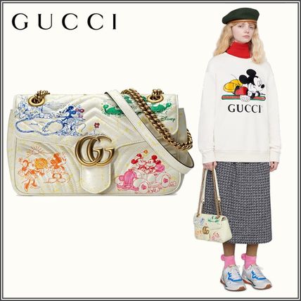 GUCCI GG Marmont Heart Collaboration Chain Leather Crossbody Shoulder Bags