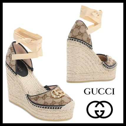 GUCCI 2020 SS Round Toe Lace up Casual Style Party Style Office Style 