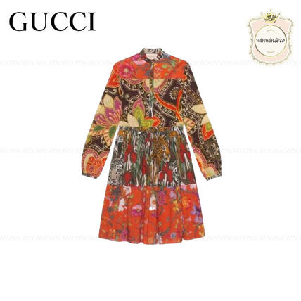 GUCCI 2019 20AW Long Sleeves Dresses 