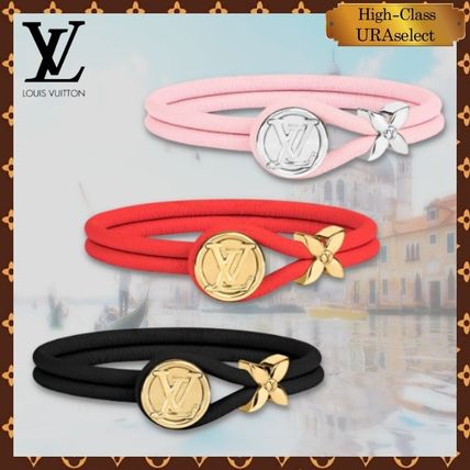 Louis Vuitton Casual Style Blended Fabrics Leather Silver Bracelets