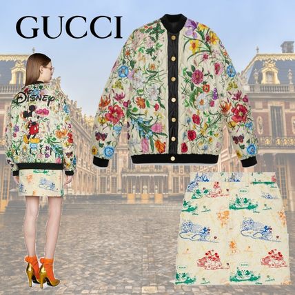 GUCCI 2020 SS Short Casual Style Silk Long Sleeves Cotton Logo Dresses 