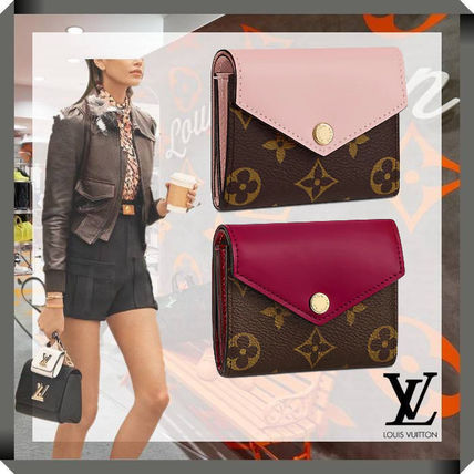 Louis Vuitton 2020 SS Monogram Leather Folding Wallet Logo Folding Wallets M62933 M62932 