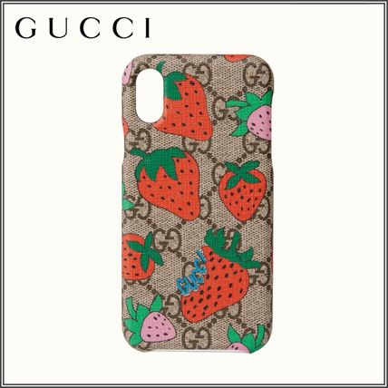 GUCCI GG Supreme Monogram iPhone X iPhone XS Logo Smart Phone Cases