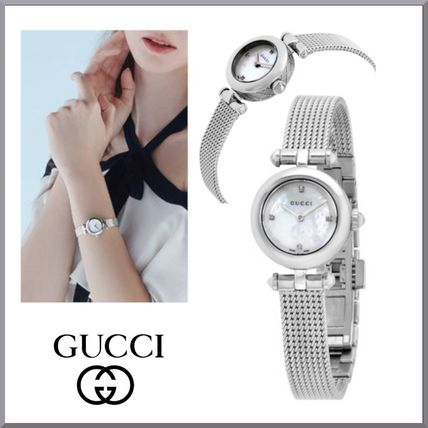 GUCCI Casual Style Round Quartz Watches Jewelry Watches Stainless YA141512 