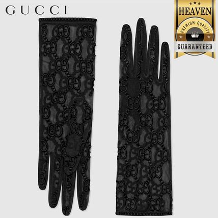 GUCCI 2020 SS Tulle Gloves With Gg Motif 539645 3SB32 1000 