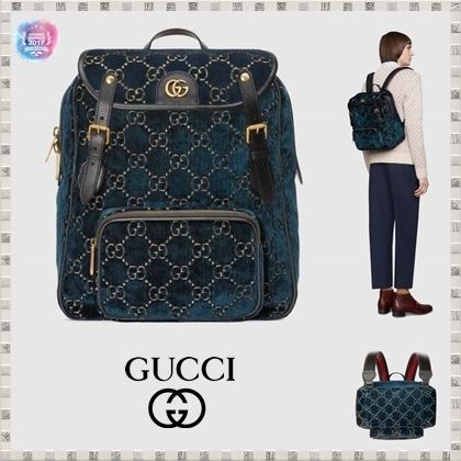 GUCCI 2019 20AW Small Gg Velvet Backpack