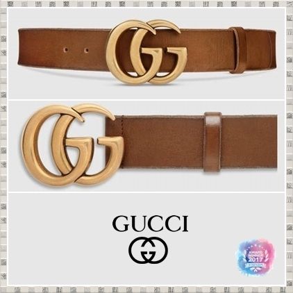 GUCCI 2019 SS Leather Belt With Double G Buckle