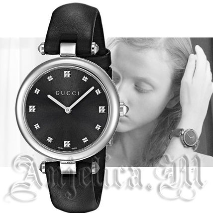 GUCCI 2018 19AW Leather Round Quartz Watches