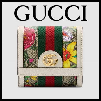 GUCCI Ophidia 2020 SS Ophidia Gg Flora Card Case Wallet