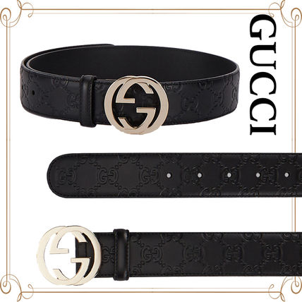 GUCCI 2020 21AW Monogram Casual Style Plain Leather Elegant Style Logo Belts