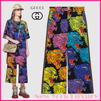 GUCCI Casual Style Street Style Other Animal Patterns Long
