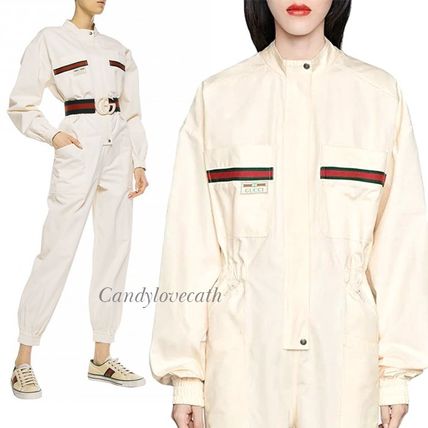 GUCCI 2020 SS Cotton Jumpsuit With Gucci Label