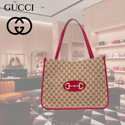 GUCCI 2020 SS Monogram Blended Fabrics A4 Leather