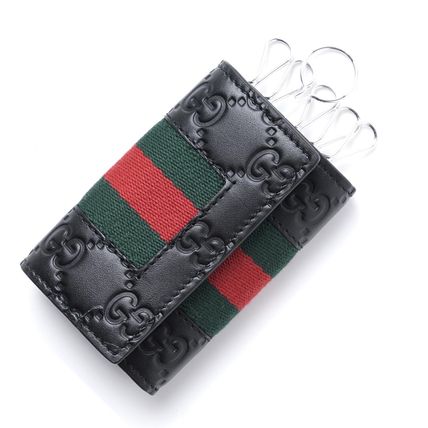 GUCCI 2017 SS Unisex Leather KeychainsBag Charms 