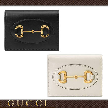 GUCCI 2020 SS Plain Leather Folding Wallet Folding Wallets
