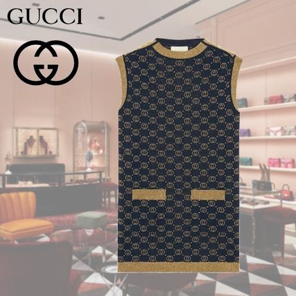 GUCCI 2020 SS Interlocking G Lame Wool Dress 605903 XKAHT 4597 