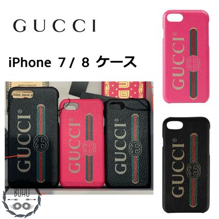 GUCCI Unisex Street Style iPhone 8 iPhone 8 Plus Logo 