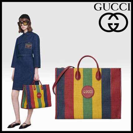GUCCI 2020 SS Baiadera Stripe Tote Bag 630358 2CSAT 8946 
