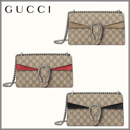 GUCCI Dionysus Canvas Suede 2WAY Chain With Jewels Crossbody