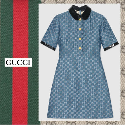 GUCCI 2020 SS Short Wool Short Sleeves Elegant Style Formal Style Logo 