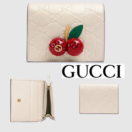 GUCCI Gucci Signature Leather Folding Wallets 