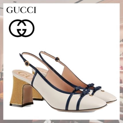 GUCCI 2020 SS Casual Style Plain Leather Block Heels Party Style 608932 C9D10 9068 