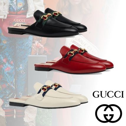 GUCCI 2020 21AW Casual Style Plain Leather Office Style Elegant Style Mules