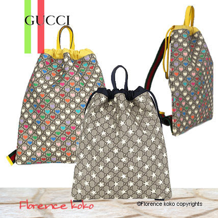 GUCCI GG Supreme 2020 Cruise Heart Star Monogram Casual Style Canvas Blended Fabrics