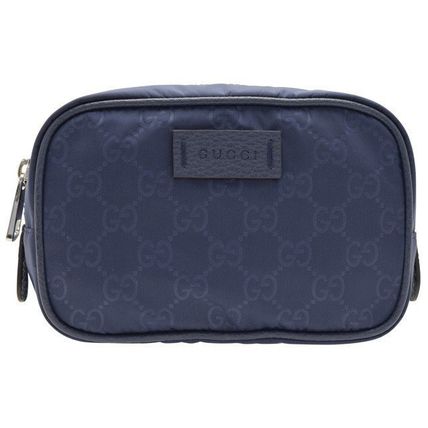 GUCCI 2019 20AW Monogram Unisex Nylon Plain Logo PouchesCosmetic Bags 