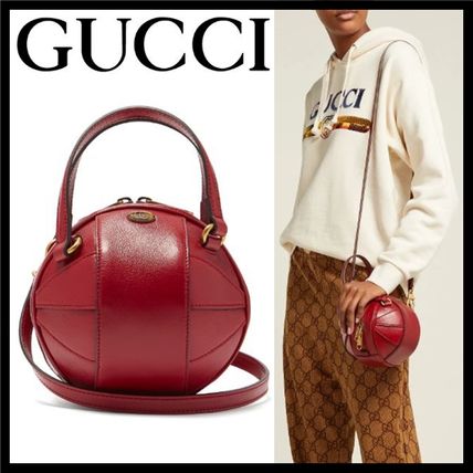 GUCCI 2018 19AW Unisex 2WAY Plain Leather Elegant Style Bold Crossbody 547855 0PL0T 6438 