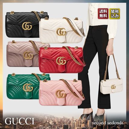 GUCCI GG Marmont 2019 SS 2WAY Chain Leather Elegant Style Crossbody Logo 