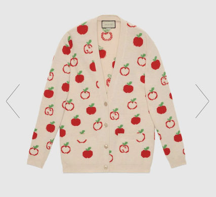 GUCCI Gg Apple Wool Jacquard Cardigan 606114 XKA7I 9376 