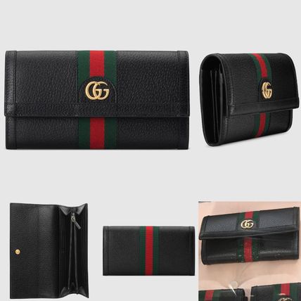 GUCCI Ophidia Unisex Plain Leather Logo Long Wallets 523153 DJ2DG 1060 
