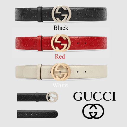 GUCCI 2018 SS Plain Leather Elegant Style Belts