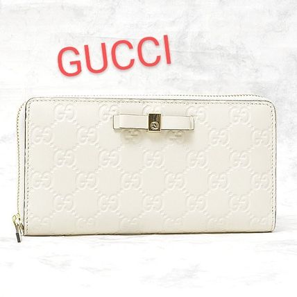 GUCCI Bow Gucci Signature Zip Around Wallet 388680 