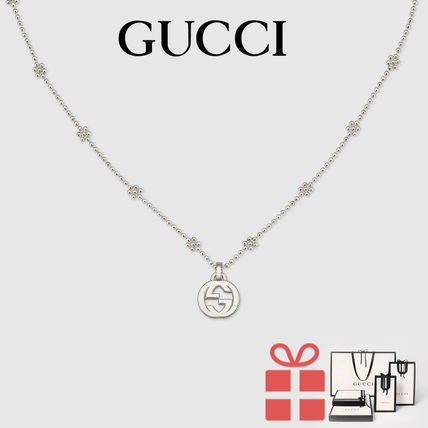 GUCCI Casual Style Flower Party Style Silver Elegant Style 