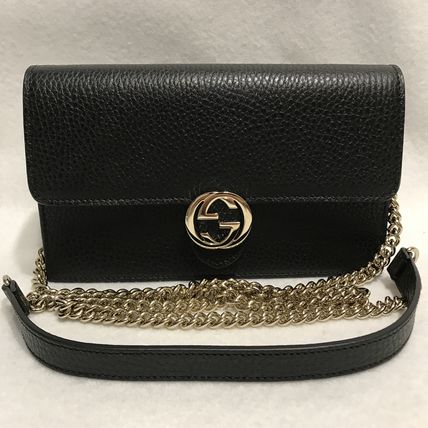 GUCCI 2018 19AW Leather Logo Shoulder Bags 