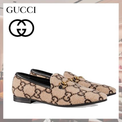GUCCI Jordaan 2019 20AW WomenS Gucci Jordaan Gg Wool Loafer 603724 G38N0 9774 