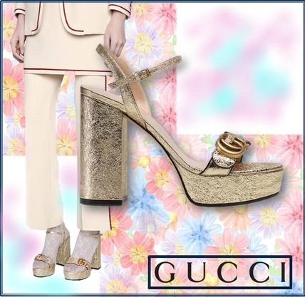 GUCCI GG Marmont Platform Sandal With Double?G 573021 DKT00 7100 