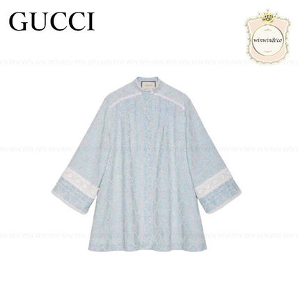 GUCCI 2019 SS Denim Lace Dresses 