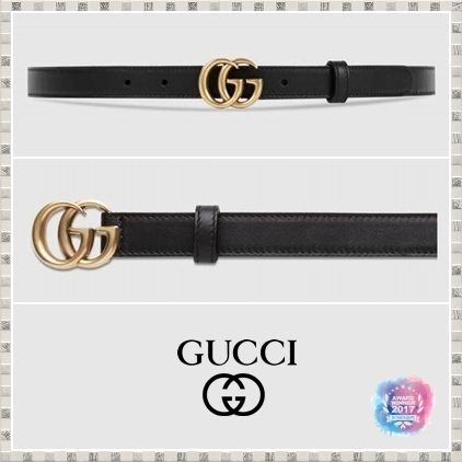 GUCCI 2019 SS Leather Belt With Double G Buckle 409417AP00T1000 