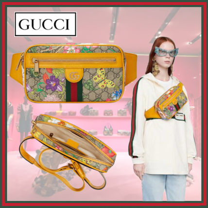 GUCCI Ophidia Stripes Flower Patterns Crossbody Logo Hip Packs 574796 HWHCC 9783 