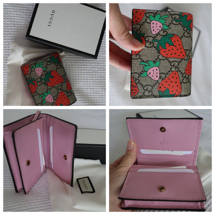 GUCCI Unisex Leather Folding Wallets 