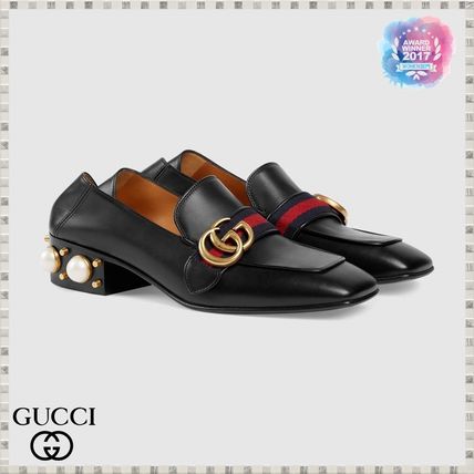 GUCCI 2019 SS Leather Mid Heel Loafer 423559DKHC01061 