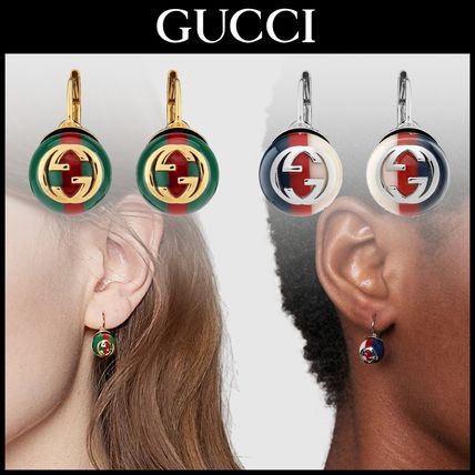 GUCCI 2018 19AW Silver Elegant Style Earrings 527136 I11OO 8487 527136 I11OO 8488 