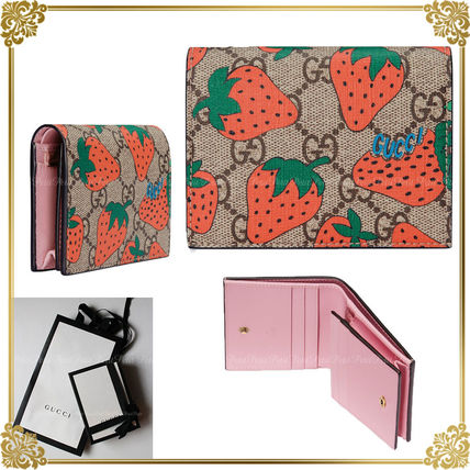 GUCCI Bi color Plain Leather Small Wallet Folding Wallets 