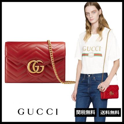 GUCCI GG Marmont 2020 21AW Casual Style Leather Office Style Elegant Style Crossbody 